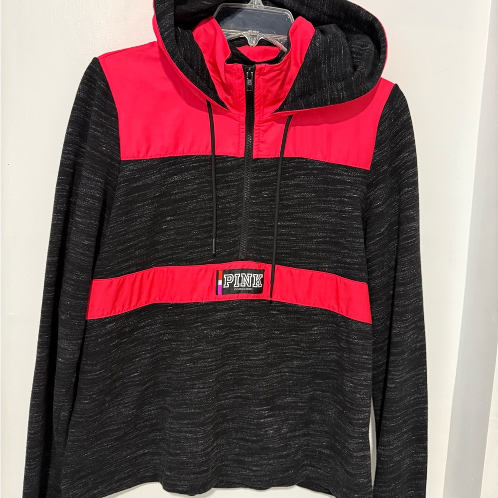 PINK Victoria's Secret Black and Pink Hoodie